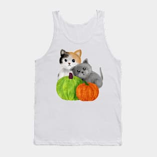 Two Kittens and Two Pumpkins Tank Top